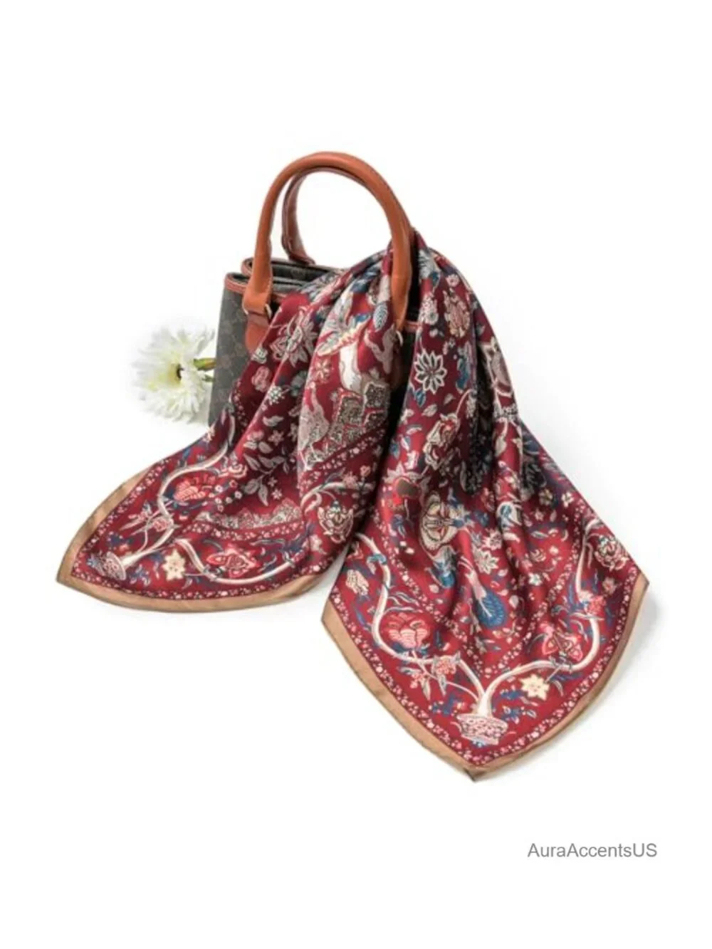 100% Silk Square Scarf 25.6